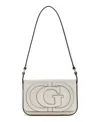 Guess Ruby Small Flap Shoulder Handbag In White