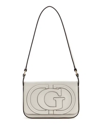 Guess Ruby Small Flap Shoulder Handbag In White