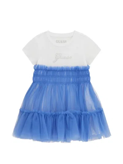 Guess Kids' Ruffled Dress In Blue
