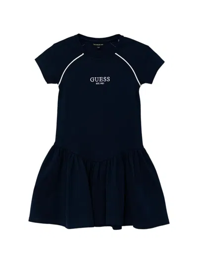 Guess Kids' Ruffled Dress In Blue