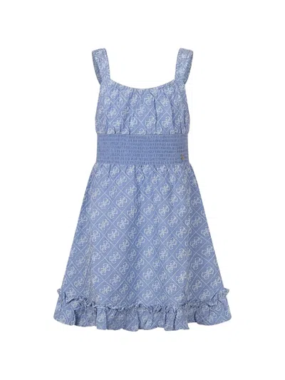 Guess Kids' Ruffled Dress In Blue