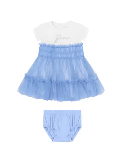 Guess Babies' Ruffled Dress Set (set Of Two) In Blue