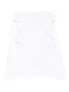 Guess Ruffled Logo-embroidered T-shirt In White