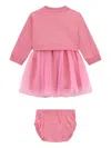Guess Ruffled Tulle Dress In Pink