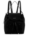 Guess Sage Medium Flap Backpack Messenger In Black