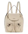 Guess Sage Medium Flap Backpack Messenger In Stone
