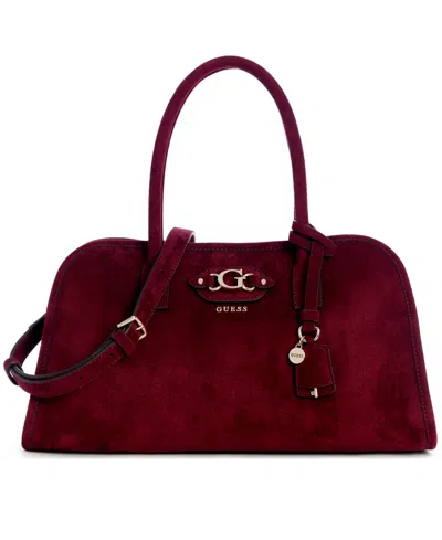Guess Samantha Girlfriend Large Satchel Handbag In Red