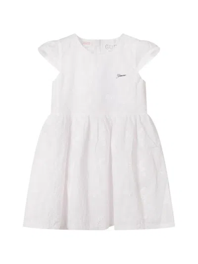 Guess Kids' Sangallo Muslin Dress In White