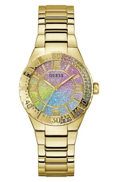 Guess Sangria Rainbow Ombré Bracelet Watch, 36mm In Gold
