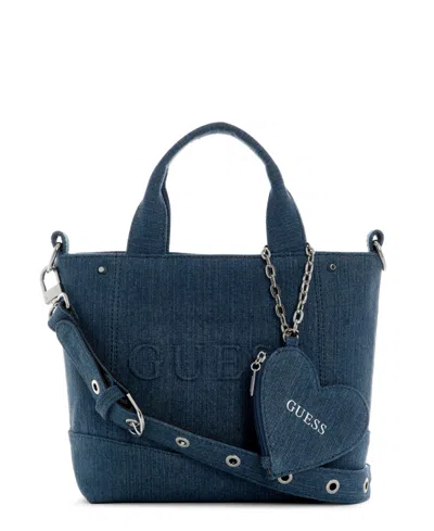 Guess Sasha Small Tote Handbag In Blue