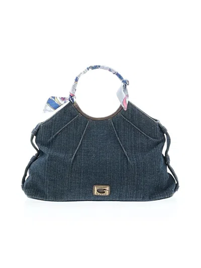 Pre-owned Guess Satchel In Blue