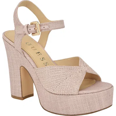 Guess Saylin Ankle Strap Platform Sandal In Pink