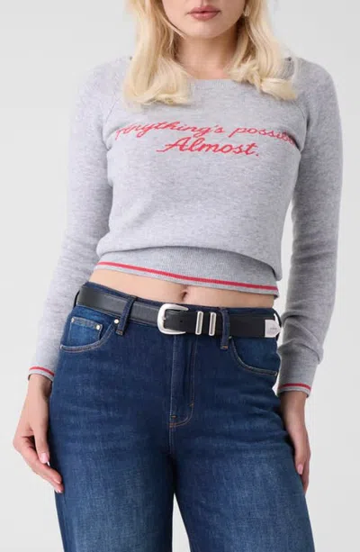 Guess Script Graphic Boat Neck Sweater In Gray