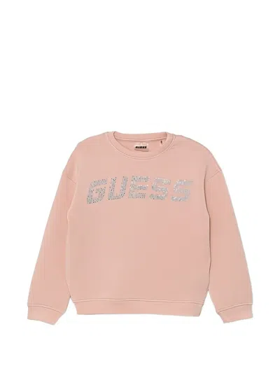 Guess Kids' Scuba Crew-neck Sweatshirt In Pink