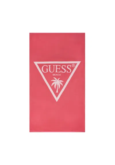 Guess Seabed Jacq Palm Triangle Logo Towel In Pink