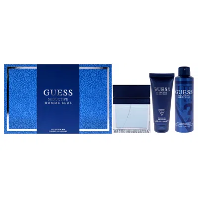 Guess Seductive Homme Blue By  For Men - 4 Pc Gift Set 3.4oz Edt Spray, 6oz Deodorant Body Spray, 3.4 In Multi