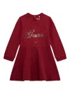 Guess Sequin-embellished Flared Dress In Red