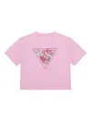 Guess Sequin-embellished Graphic T-shirt In Pink