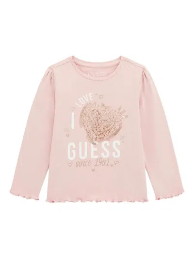 GUESS SEQUIN-EMBELLISHED LONG-SLEEVE TOP