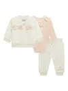 Guess Baby Girls 3 Piece Tracksuit Set In Animal Print