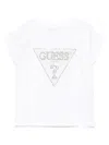 Guess Sequin-logo T-shirt In White
