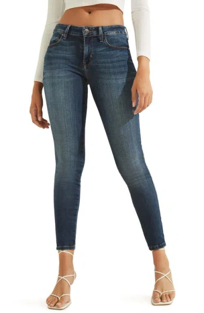 Guess Sexy Curve Skinny Jeans In Medium/turquoise