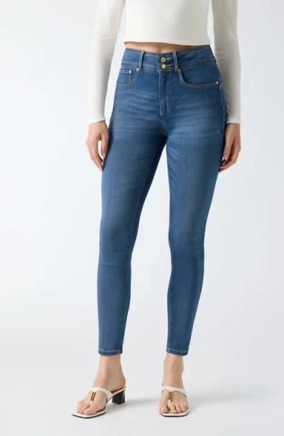 Guess Shape Up Ankle Skinny Jeans In Blue