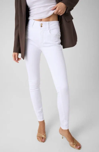 Guess Shape Up High Waist Ankle Skinny Jeans In White