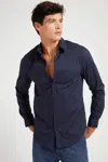 Guess Shirts Man  M1yh20 W7zk1 G7v2 Smart Blue In Blue