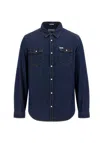 Guess Shirts Man  M3yh02 D53o1 Emerson Emes In Blue