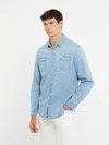 Guess Shirts Man  M4gh02 D3pf5 Trucks M3d1 In Blue