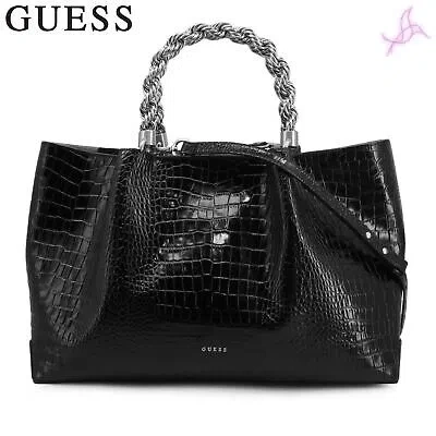 Pre-owned Guess Shopping Bag  Hwaidc Women Black 133414 Bags Original Outlet