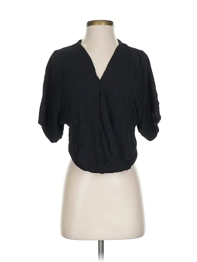 Pre-owned Guess Short Sleeve Blouse In Black