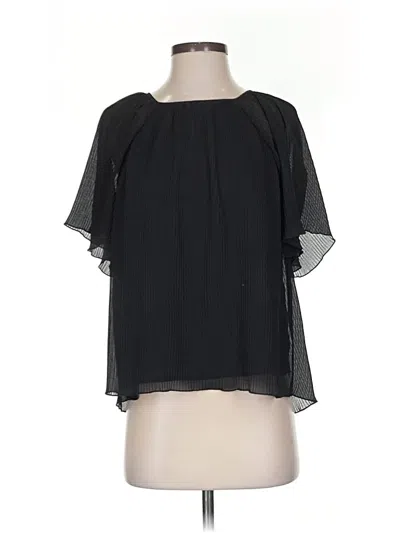 Pre-owned Guess Short Sleeve Blouse In Black