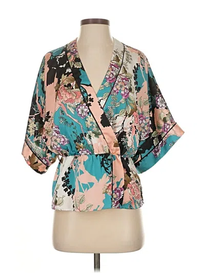 Pre-owned Guess Short Sleeve Blouse In Blue