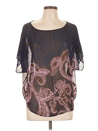 Pre-owned Guess Short Sleeve Blouse In Brown