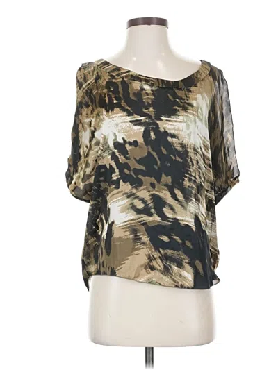 Pre-owned Guess Short Sleeve Blouse In Gold