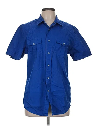 Pre-owned Guess Short Sleeve Button Down Shirt In Blue