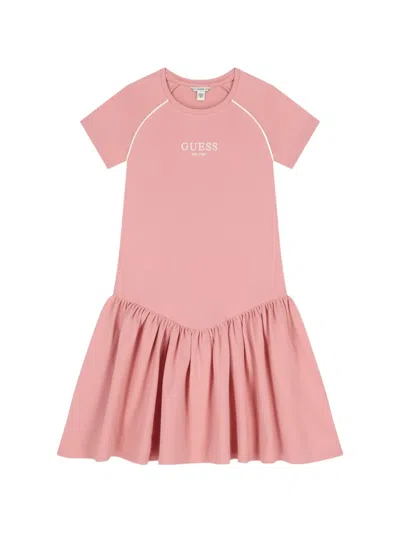 Guess Kids' Short-sleeve Ruffled Dress In Pink