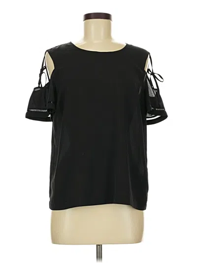 Pre-owned Guess Short Sleeve Top Black Cold Shoulder Neckline Tops