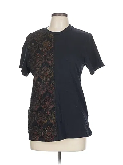 Pre-owned Guess Short Sleeve Top Black Crew Neck Tops
