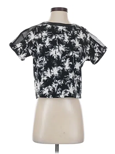Pre-owned Guess Short Sleeve Top Black Keyhole Neckline Tops