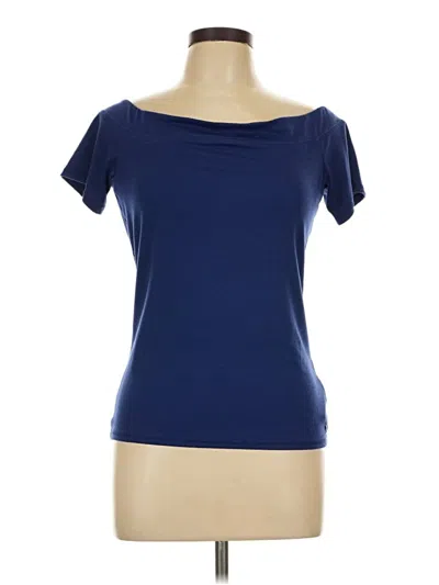 Pre-owned Guess Short Sleeve Top Blue Boatneck Tops