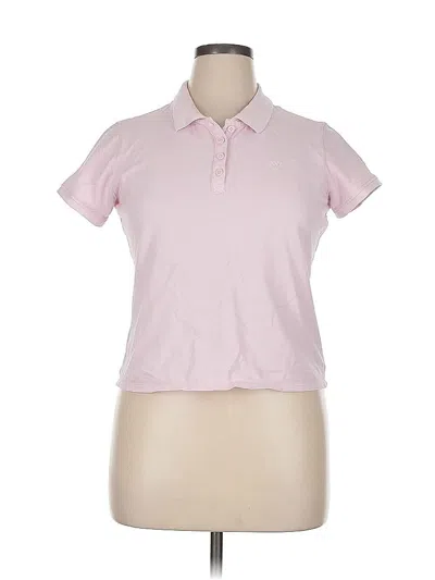 Pre-owned Guess Short Sleeve Top Pink Collared Neckline Tops
