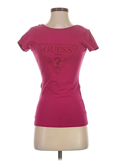 Pre-owned Guess Short Sleeve T-shirt In Burgundy