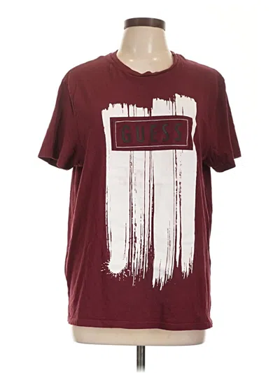 Pre-owned Guess Short Sleeve T-shirt In Burgundy