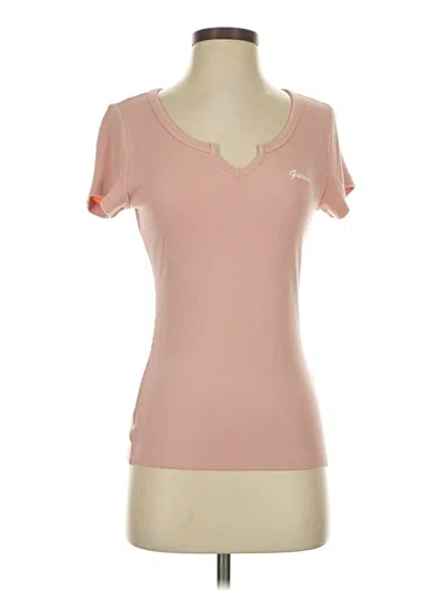 Pre-owned Guess Short Sleeve T-shirt In Pink