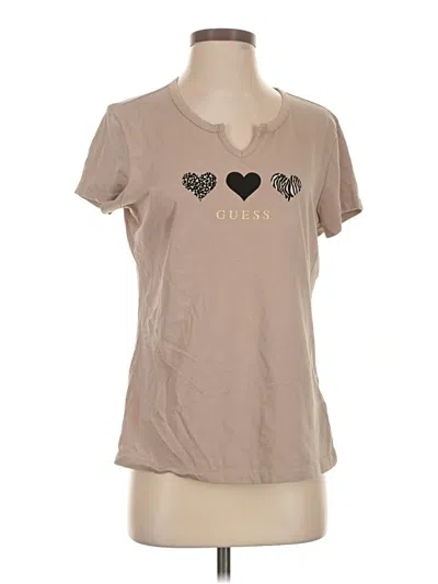 Pre-owned Guess Short Sleeve T-shirt In Tan