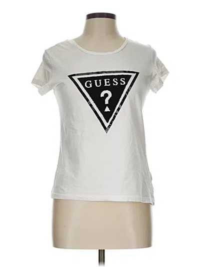 Pre-owned Guess Short Sleeve T-shirt In White