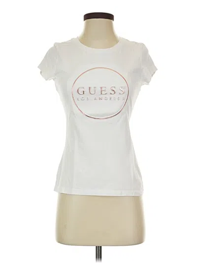 Pre-owned Guess Short Sleeve T-shirt In White